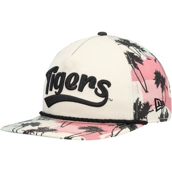 Men's New Era Cream Auburn Tigers High Tide Golfer Snapback Hat - Picture 3 of 4